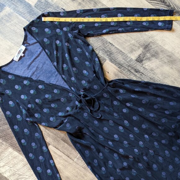 Diane von Furstenberg Silk Wrap Dress DVF 8 Black - Picture 6 of 7